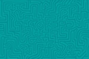 Intricate maze pattern design in teal color showcasing abstract art style vector