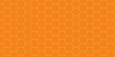 Hexagonal Grid Pattern on Orange vector