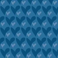 Romantic heart pattern on blue background vector
