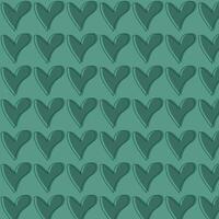 Romantic heart pattern on green background vector