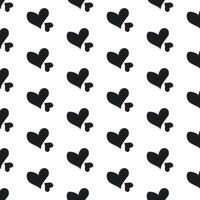 Hand-Drawn Black Heart Pattern vector