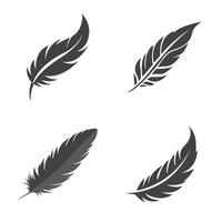 four different types of feathers on a white background with black color vector