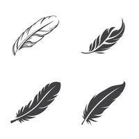 four different types of feathers on a white background vector