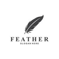 feather logo design template with black color vector