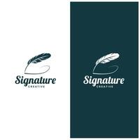 the logo for signature creative and simple design vector