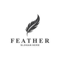 feather logo design template simple vector