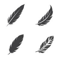 four different types of feathers on a white background group vector