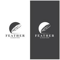 feather logo desig illustration with the simple background vector