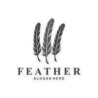 feather logo simple design template vector