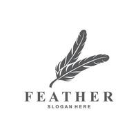 feather logo design template with two vector