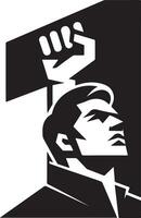 man with a hammer, Powerful Symbol of Unity. A Man with Raised Fist and Number One vector