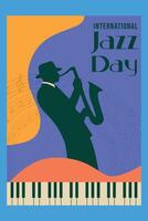 International Jazz Day Minimalistic Poster Flat Illustration. vector