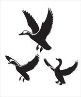 Elegant Silhouette of a Duck in Flight vector