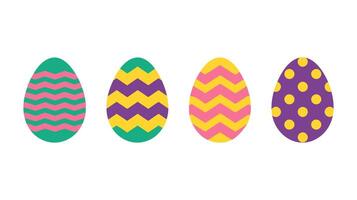 Colorful Easter Eggs with Different Patterns vector