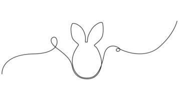 Continuous One line drawing of an Easter bunny vector