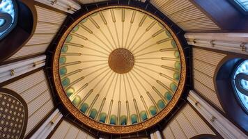 turkey istanbul 17 december 2024 Intricate ceiling design of a mosque captured from below in daylight photo