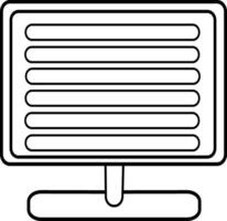 A computer monitor with a white background vector