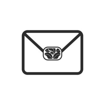 envelope with leaf stamp object vector