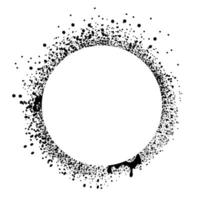 Spray paint stamp with spots in circle shape vector