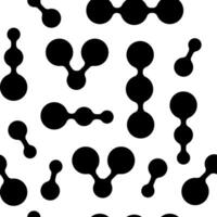 Seamless background with connected metaball pattern in black color vector