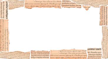 Frame of rip paper with unreadable text in realistic style vector