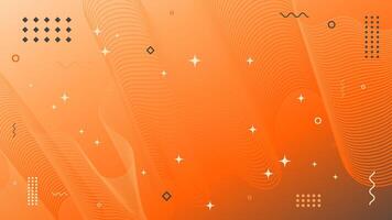Abstract orange background of flowing element trend design. Warm color palette. vector