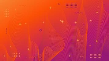 Abstract vibrant background of flowing element trend design. Warm color palette. vector