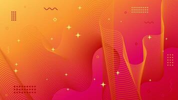 Abstract red gradient background of flowing element trend design. Warm color palette. vector