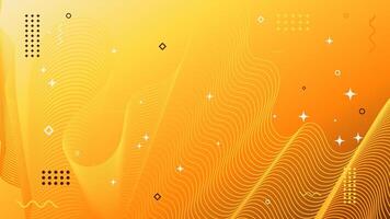 Abstract yellow background of flowing element trend design. Warm color palette. vector