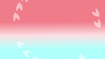 White Heart Shape Circulating on Gradient Blue and Orange Wallpaper. Motion Background Animation Concept video