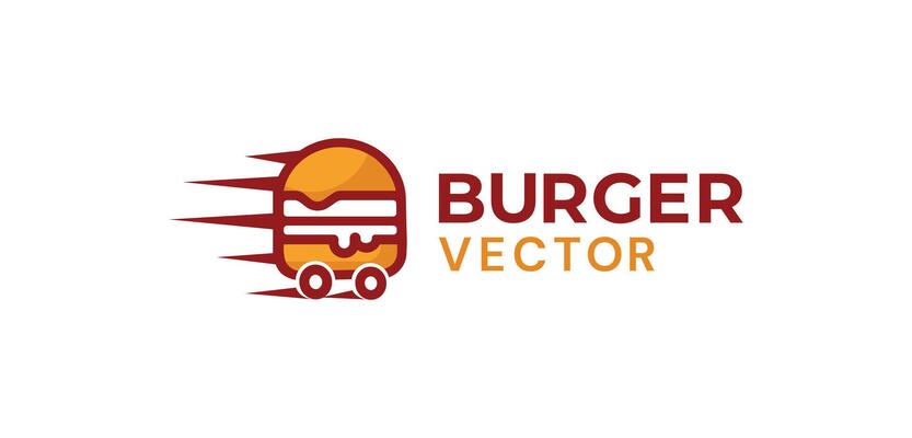 Fast bus burger shop logo design