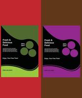 Fast food menu flyer layout template vector