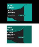 Medical health post design template vector