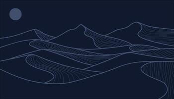 line art abstract wonderful mountrain vector