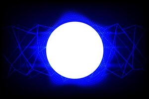 Glowing blue light abstract Circle visualization with digital lines and starburst effects in a futuristic design. Abstract Circle visualization background. Energy and light technology. vector
