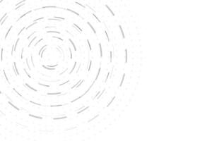 Black abstract spiral with a circular pattern on white background. Technology cyber ring circle and data center. Abstract background. Copy space. vector