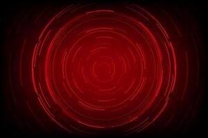 Red spiral abstract background with swirling patterns. Technology circle glow. Cyber button highlights virtual futuristic. vector