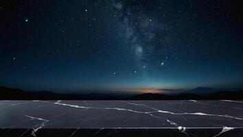marble table with milky way in the background photo