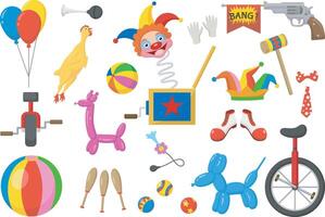 Colorful clown element on white background vector
