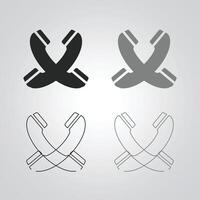The call receiver icon is also outlined with a silver background vector
