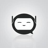 Chatbot characters, robot illustration, Chat Messages, AI robot art in black color vector