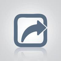 Share icon with square and arrow for web and mobile app with silver abstract background vector