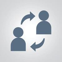 Exchange arrows Icon replacement worker arrow, People group circle network signs and icon vector