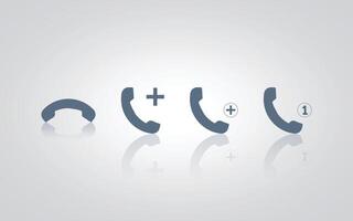 Set of call icons, telephone sign, with a silver background vector