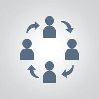 Group of exchange arrows, Icon replacement worker arrow, People group circle network signs, and icon vector