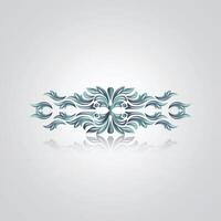 a decorative design of calligraphy with a flower on it, with a silver abstract background vector