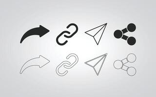 Set of share icons for web and mobile app in black color with silver abstract background vector