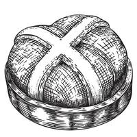 A black and white drawing of a loaf of bread vector