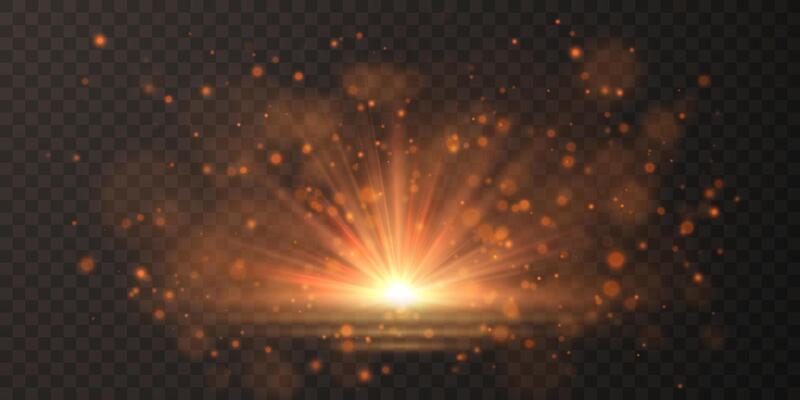 Bright flash effect rays and glare. Light light blur effect