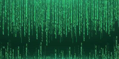Abstract falling digits. Digital data technology concept. Green futuristic cyberspace. illustration vector